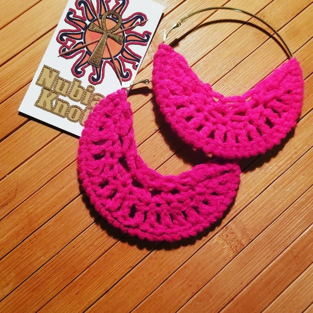 Hand made crochet earrings